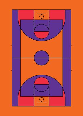 Basketball Court Illustration Suns