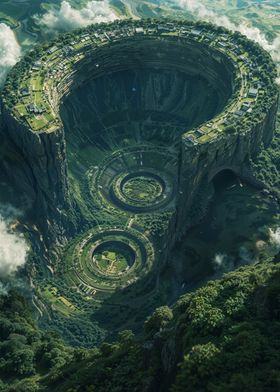 Circular City in a Canyon