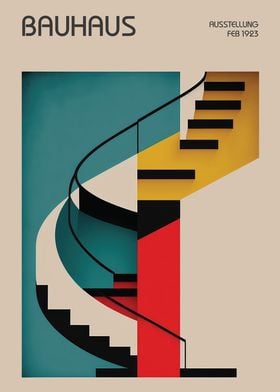 Bauhaus Staircase Architect Poster