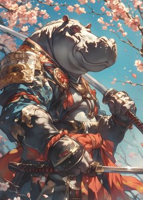 Samurai Hippo Cherry Blossoms