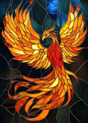 Stained Glass Phoenix