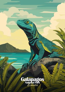 Galapagos Iguana Poster