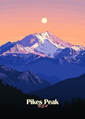 Pikes Peak Mountain Sunset