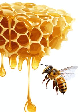 Honeycore Honeycomb and Bee