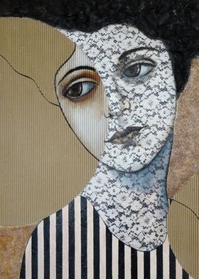 Woman in Lace and Stripes