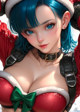 Anime Girl in Santa Outfit