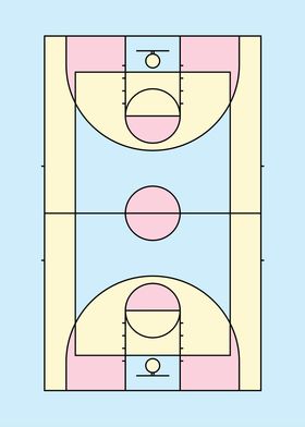 Pastel Basketball Court