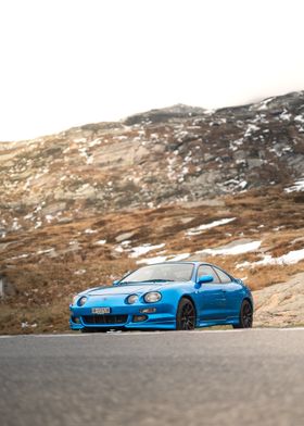 Blue Toyota Celica on Moun