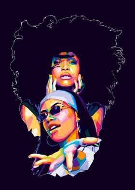 Erykah Badu and Aaliyah Pop Art