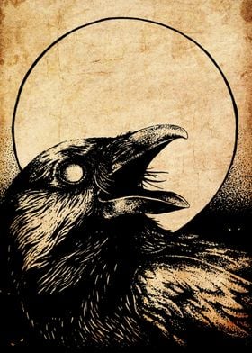 Raven Moon Illustration