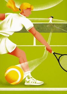 Tennis Match Illustration