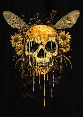 Honeycore - Honey Skull and Flowers