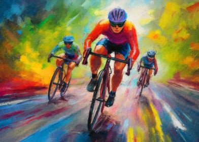 Cycling Race Painting