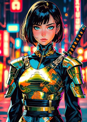 Cyberpunk Samurai Girl