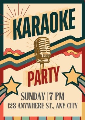 Retro Karaoke Party Poster