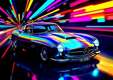 Neon Classic Car