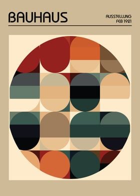 Bauhaus Mid Century Geometric Poster