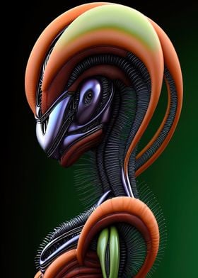 Alien Art - Fashion - Chartreuse and Carrot