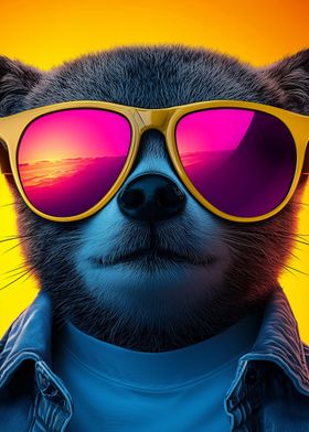 Cool Raccoon in Sunglasses