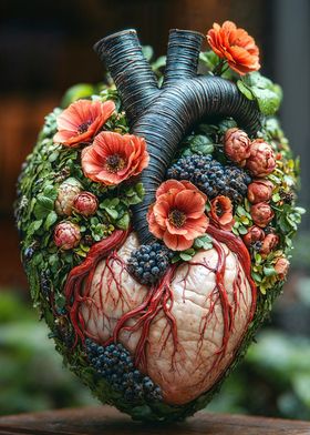 Floral Heart Sculpture