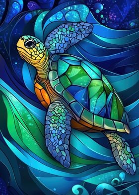 Sea Turtle Stained Glass