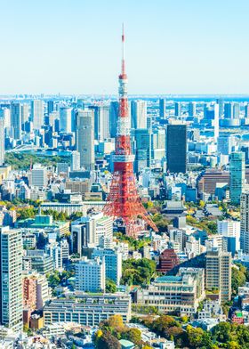 Tokyo Tower Skyline