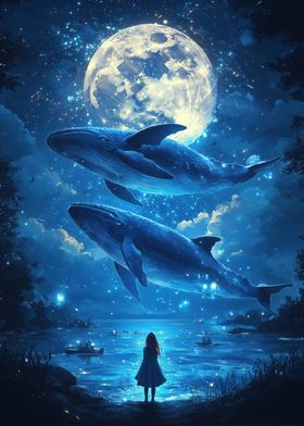 Girl Gazing at Whales