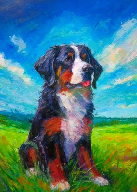 Bernese Mountain Dog Painting