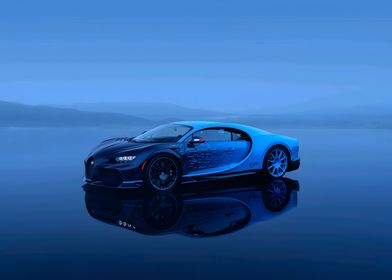 Blue Bugatti Chiron