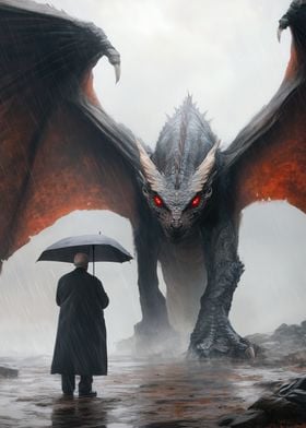 Dragon on Stormy Rain