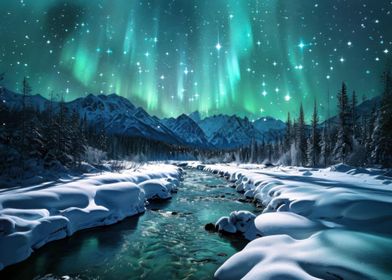 Northern Lights Over Snowy River