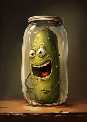 Funny Pickle in a Jar