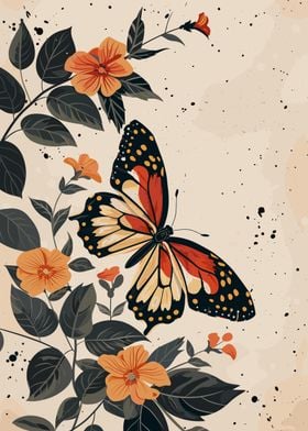 Butterfly and Flowers