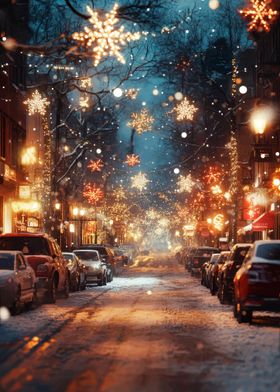 Snowy Christmas Street