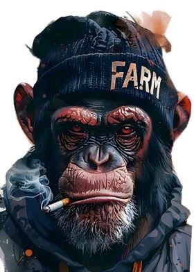 Cool Monkey with Cigarette