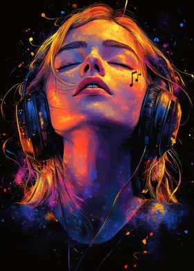 Woman Listening to Music