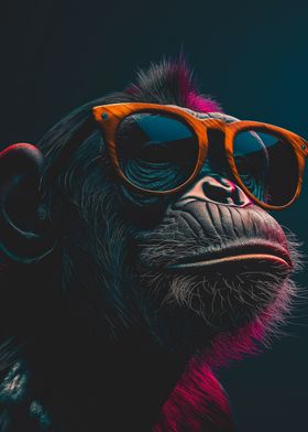 Cool Monkey and Sunglasses