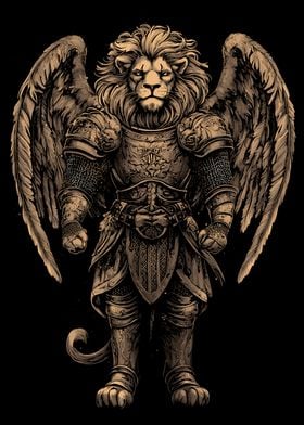 Medieval Winged Lion Warrior