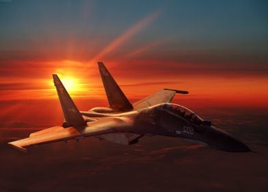 Fighter Jet Sunset