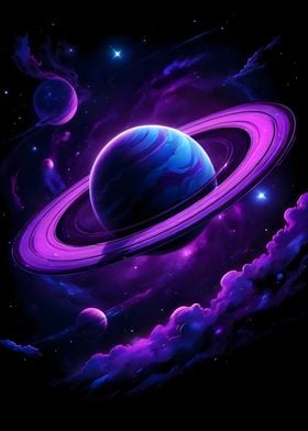 Purple Galaxy Planet