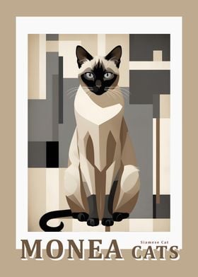 Siamese Cat - Abstract Art Print