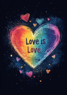 Love is Love Rainbow Heart