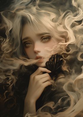 Mystical Woman in Smoke