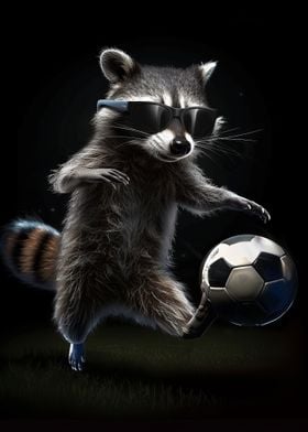 Raccoon Soccer Player