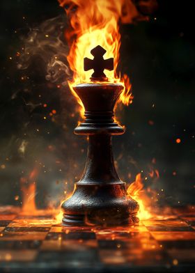 Burning Chess King