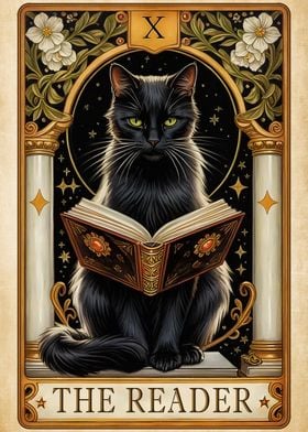 Cat Tarot Card: The Reader