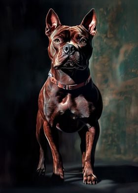 Brown Pitbull Portrait