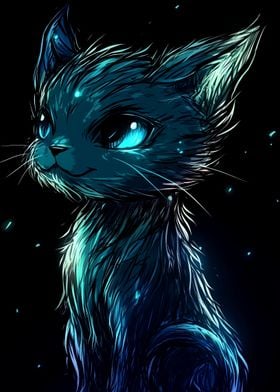 Blue Cat Digital Art