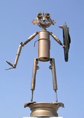 Metal Sculpture with car spareparts