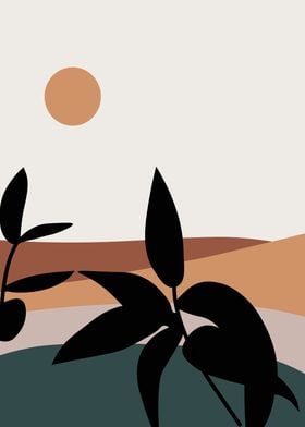 Abstract Plant Silhouette